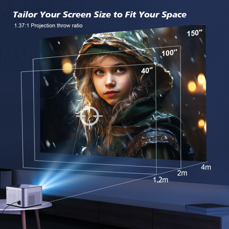 Auto Focus Smart Projector Android11 4K 580ANSI Full Wifi6 BT5.0 Allwinner H713 Voice Control Home Cinema Theater HY350