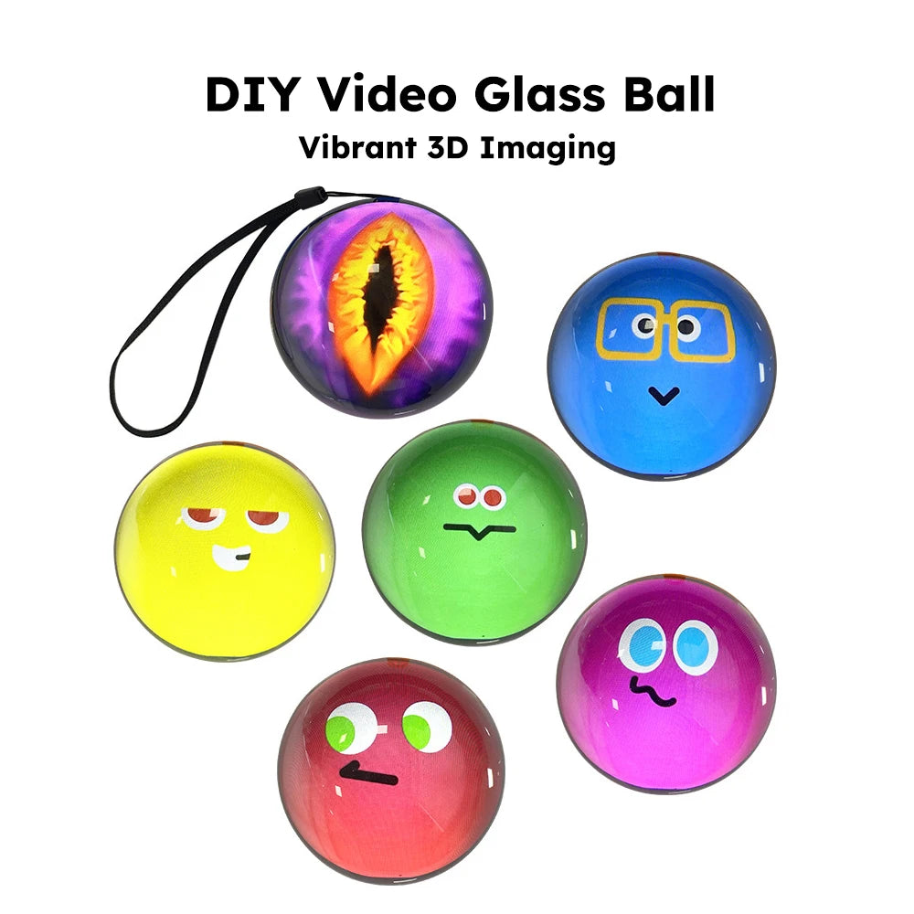 3D Crystal Ball Digital Video Photo Album DIY Video Glass Ball Crystal Ball Digital Video Display Gift with Electronic Screen
